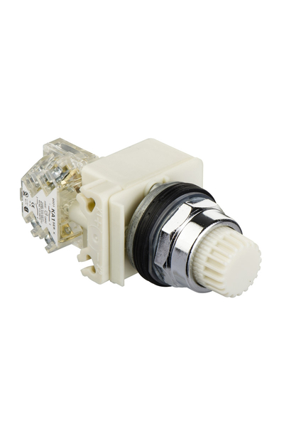 Schneider 9001K2L35WH13 30mm 24V 1K/A Çıkık Yaylı Dönüşlü Beyaz Işıklı Buton