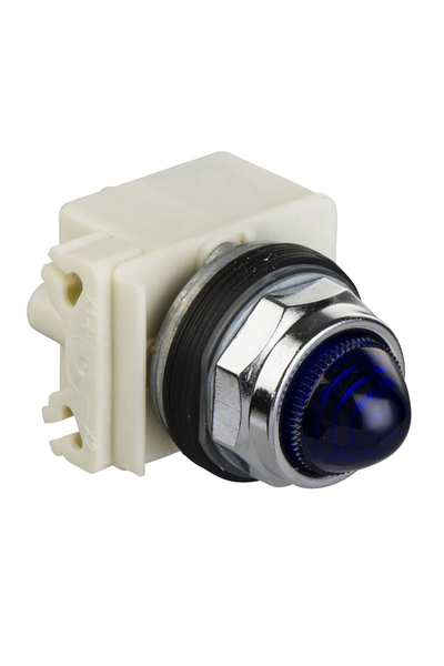 Schneider 9001KP7L9 30mm 230V AC Ba 9S IP66 Mavi Sekizgen Pilot Işığı