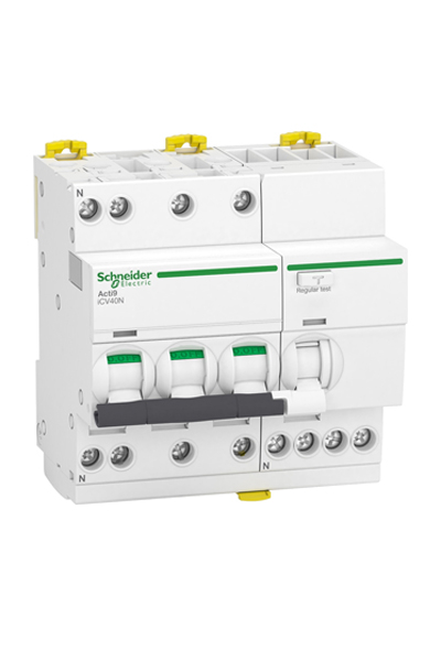 Schneider A9DE3716 ACTİ9 İCV40 3P+N 16A 6000A 30Ma AC Tipi Aşırı Akım Korumalı Kaçak Akım Kesici