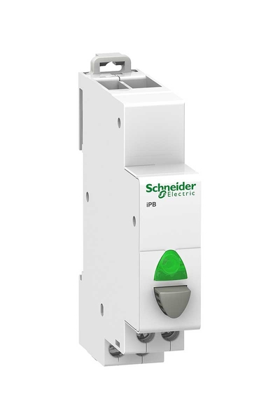 Schneider Electric - Schneider A9E18038 Acti9 İPB 12-48V AC/DC 1NA Yeşil Göstergeli Gri Tek Basmalı Buton