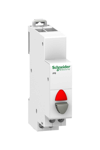 Schneider A9E18039 Acti9 İPB 12-48V AC/DC 1NK Kırmızı Göstergeli Gri Tek Basmalı Buton