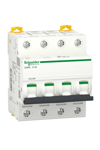 Schneider A9F74404 İC60N 4P 4A C Tipi Minyatür Otomatik Sigorta