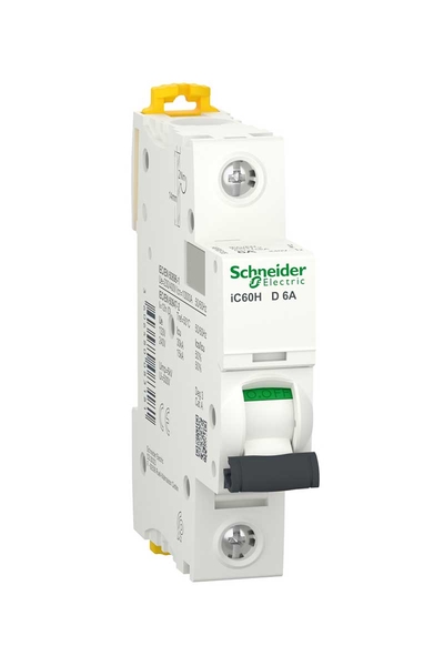 Schneider A9F85106 IC60H 1P 6A D Tipi Minyatür Devre Kesici