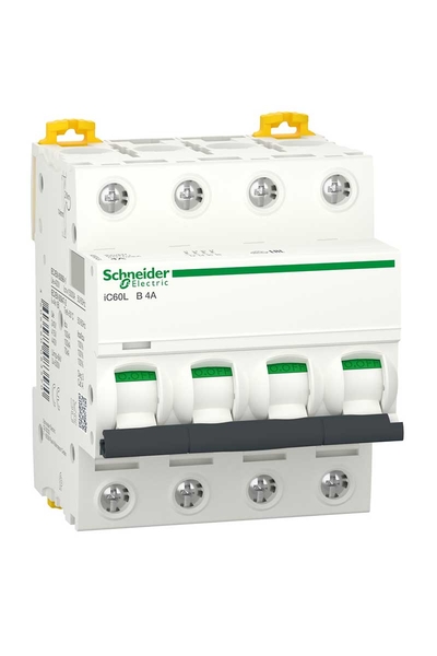 Schneider A9F93404 IC60L 4P 4A B Tipi Minyatür Devre Kesici