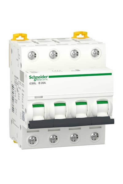 Schneider A9F93420 IC60L 4P 20A B Tipi Minyatür Devre Kesici