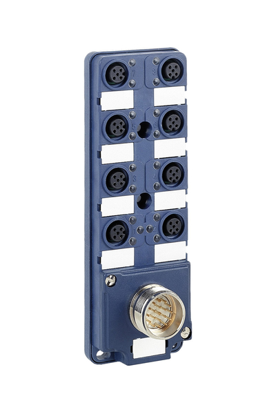 Schneider Electric - Schneider ABE9C1281C23 Erkek M23-Dişi 8 Kanallı M12 Konnektör Ledli IP67 Pasif Dağıtıcı Kutu