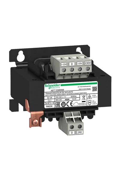 Schneider Electric - Schneider ABT7ESM006B 230V 1x24V 63VA Gerilim Transformatörü