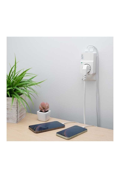 Schneider APC PM1WU2-GR 230V Tekli 2 Usb Hızlı Şarj Çıkışlı Akım Korumalı Priz - Thumbnail