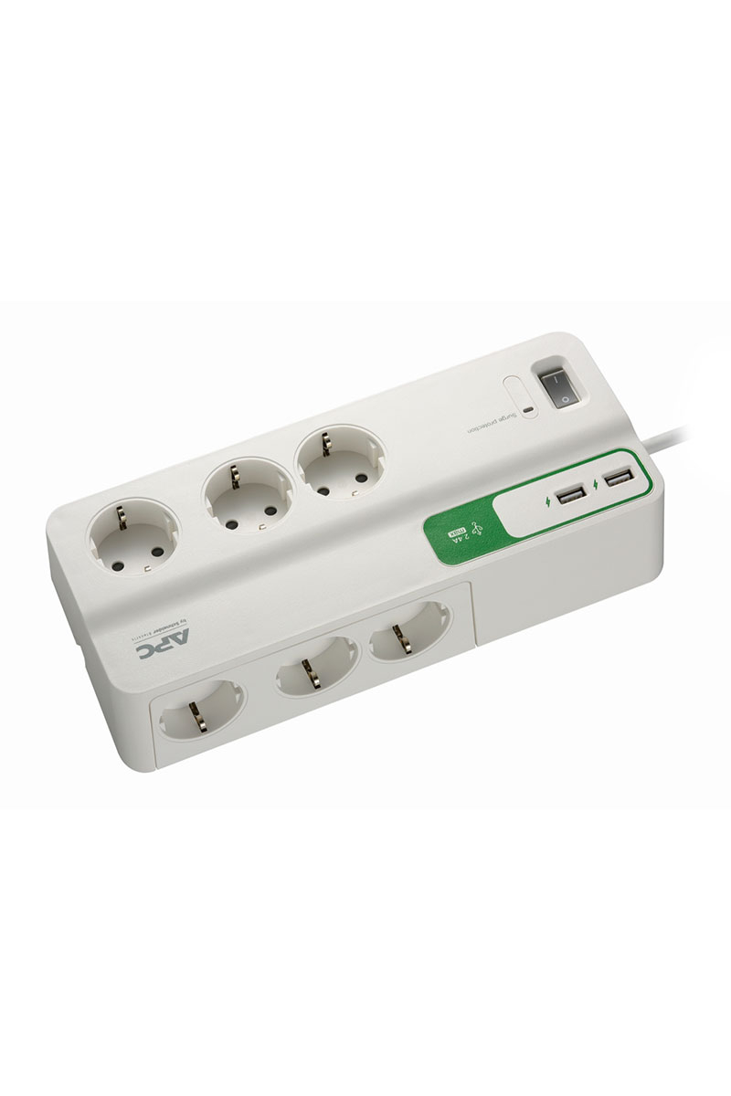 Schneider APC PM6U-GR 230V 6lı 2 Usb Hızlı Şarj Çıkışlı Akım Korumalı Priz Schneider APC PM6U-GR 230V 6lı 2 Usb Hızlı Şarj Çıkışlı Akım Korumalı Priz