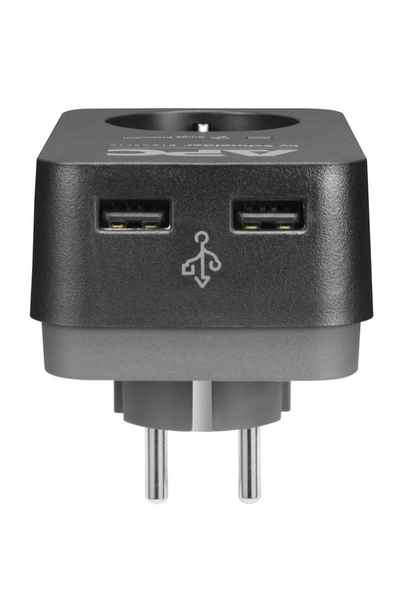 Schneider APC PME1WU2B-GR 2 Usblı Tekli Akım Korumalı Priz - Thumbnail