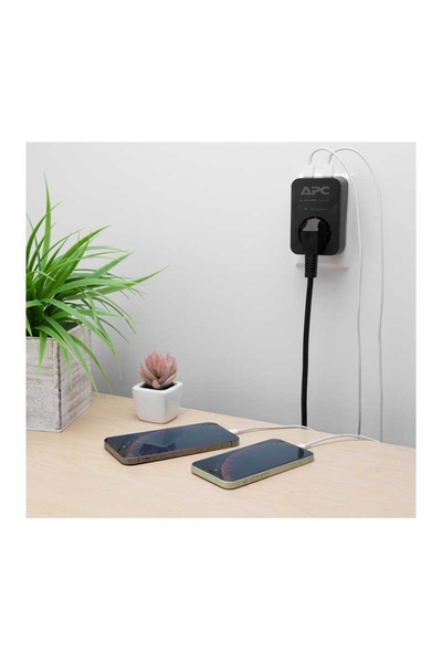 Schneider APC PME1WU2B-GR 2 Usblı Tekli Akım Korumalı Priz - Thumbnail