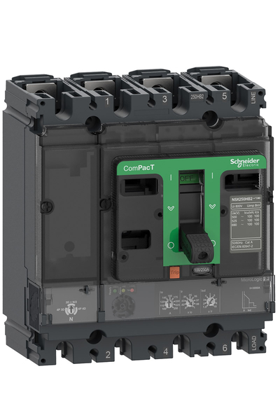 Schneider C10R42D100 NSX100R 200kA 4P 100A Kompakt Şalter