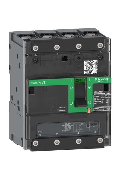 Schneider C12B6TM125B NSXM160B 25kA Ac 4P3D 125A Tmd Busbar Kompakt Şalter