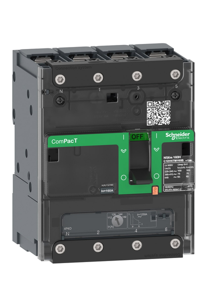 Schneider C12F6TM125B NSXM160F 36kA Ac 4P3D 125A Tmd Busbar Kompakt Şalter