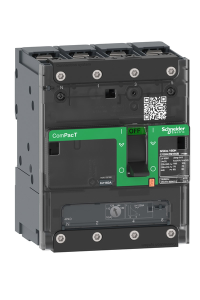 Schneider C12N6TM125B NSXM160N 50kA Ac 4P3D 125A Tmd Busbar Kompakt Şalter