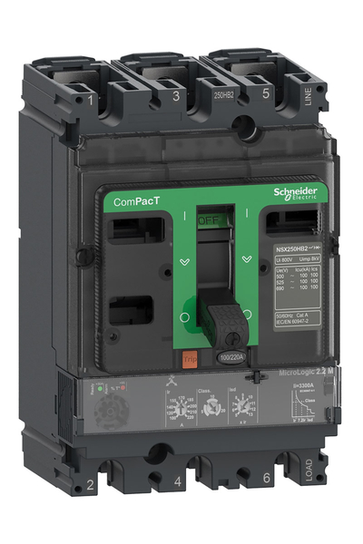 Schneider C25V32M220 NSX250HB1 75kA Ac 3P 220A 2.2M Kompakt Şalter