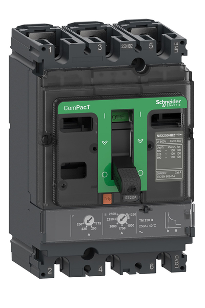Schneider C25V3TM200 NSX250HB1 75kA Ac 3P 200A Tmd Kompakt Şalter