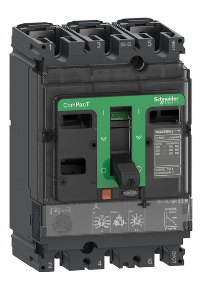 Schneider C25W32M220 NSX250HB2 100kA Ac 3P 220A 2.2M Kompakt Şalter