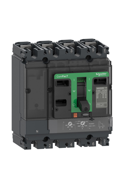 Schneider C25W4TM250 NSX250HB2 100kA Ac 4P 250A Tmd Kompakt Şalter