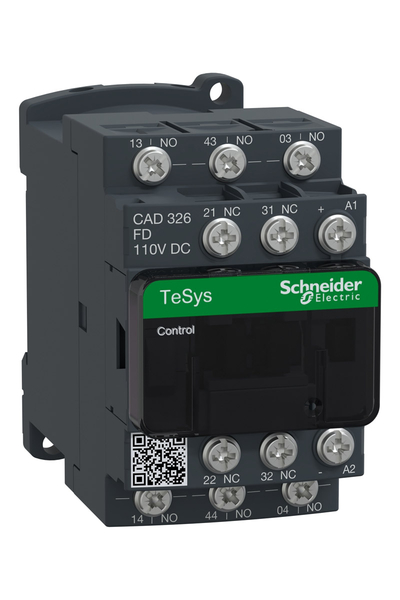 Schneider CAD326FD Tesys D 110V DC 3NA+2NK Yardımcı Kontaktör