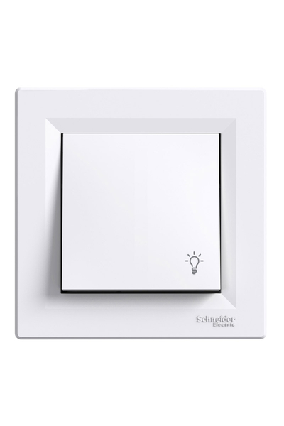 Schneider EPH0900121 Asfora Vidasız Beyaz Çerçeveli Işık İşaretli Light Anahtar - Thumbnail