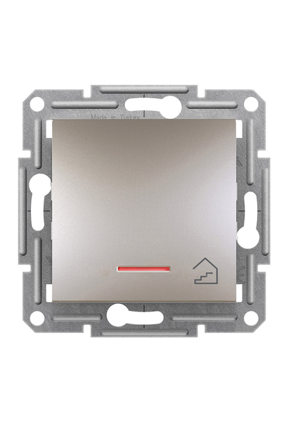 Schneider EPH1900169 Asfora Plus Bronz Çerçevesiz Vidasız Merdiven İşaretli Işıklı Liht Buton - Thumbnail