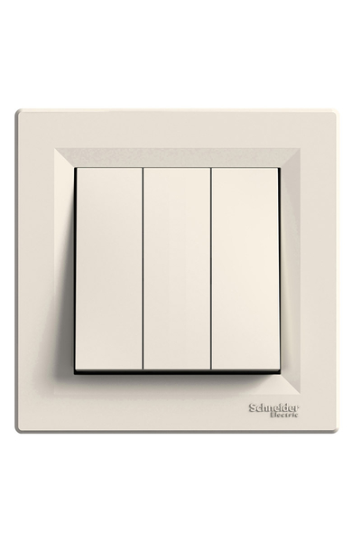 Schneider Electric - Schneider EPH2100123 Asfora Krem Çerçeveli 3lü Anahtar