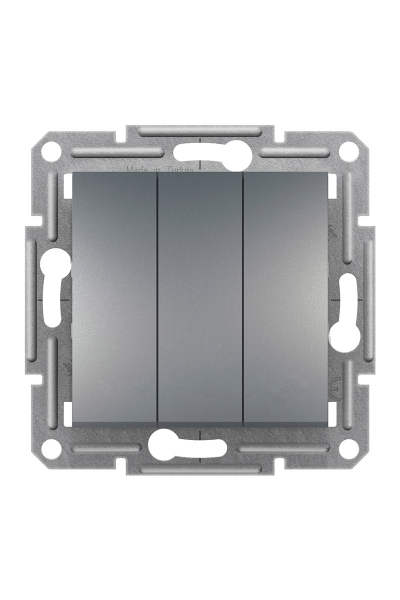 Schneider Electric - Schneider EPH2100162 Üçlü Çelik Çerçevesiz Anahtar