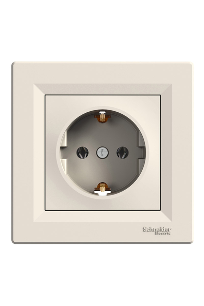 Schneider EPH2900123 Asfora Krem Çerçeveli Vidalı Topraklı Priz