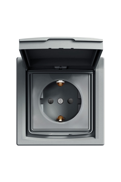 Schneider Electric - Schneider EPH3100362 IP44 Asfora Çelik Çocuk Korumalı Kapaklı Topraklı Priz Schneider Electric - Schneider EPH3100362 IP44 Asfora Çelik Çocuk Korumalı Kapaklı Topraklı Priz