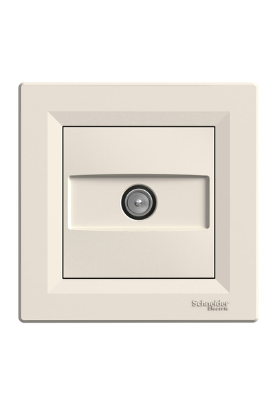 Schneider EPH3200323 Asfora 8Db Krem Çerçeveli Geçişli TV Prizi