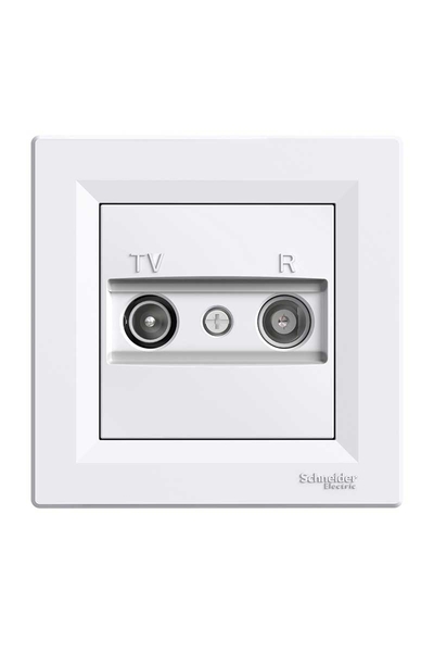 Schneider EPH3300221 Asfora 4Db Çerçeveli Beyaz Geçişli Tv/R Prizi