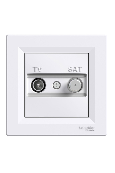 Schneider EPH3400121 Asfora 2li Beyaz Çerçeveli Sonlu F Tipi TV-SAT Prizi