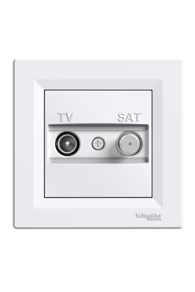 Schneider EPH3400221 Asfora 4Db Çerçeveli Beyaz Geçişli TV/SAT Prizi
