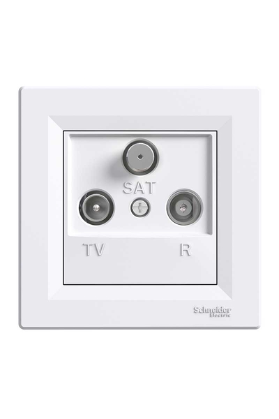 Schneider EPH3500121 Asfora 1Db Beyaz Çerçeveli Sonlu Tv/R/Sat Prizi