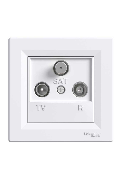 Schneider EPH3500221 Asfora 4Db Çerçeveli Beyaz Geçişli Tv/R/Sat Prizi