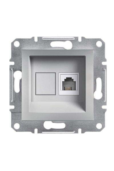 Schneider Electric - Schneider EPH4100161 Asfora Tekli Alüminyum Çerçeveli RJ11 Telefon Prizi