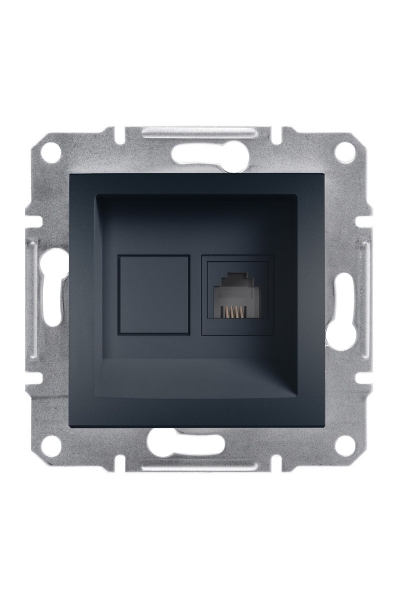 Schneider EPH4100171 Tek Çıkışlı Asfora Antrasit RJ11 Telefon Prizi - Thumbnail