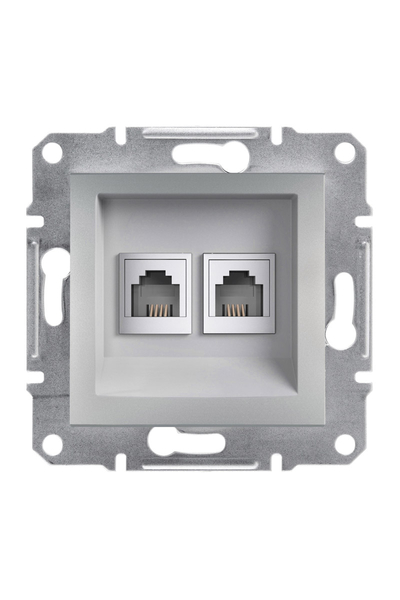 Schneider Electric - Schneider EPH4200161 Asfora 2li RJ11 Alüminyum Telefon Prizi