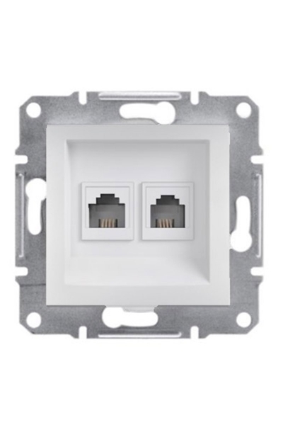 Schneider Electric - Schneider EPH4270121 İkili Asfora Beyaz Çerçevesiz RJ11 4 Kontaklı Telefon Prizi Schneider Electric - Schneider EPH4270121 İkili Asfora Beyaz Çerçevesiz RJ11 4 Kontaklı Telefon Prizi