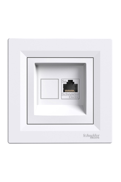 Schneider EPH4300121-02 Asfora 1xRj45 Beyaz Çerçeveli Konnektörsüz Data Prizi