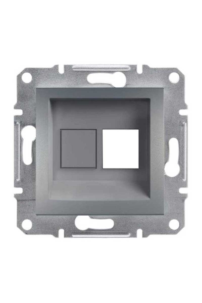 Schneider EPH4300162-02 Asfora Çelik Tekli Rj45 Konnektörsüz Priz