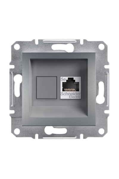 Schneider Electric - Schneider EPH4300162 Tekli Asfora Çelik Çerçevesiz RJ45 CAT5E UTP Telefon Data Prizi