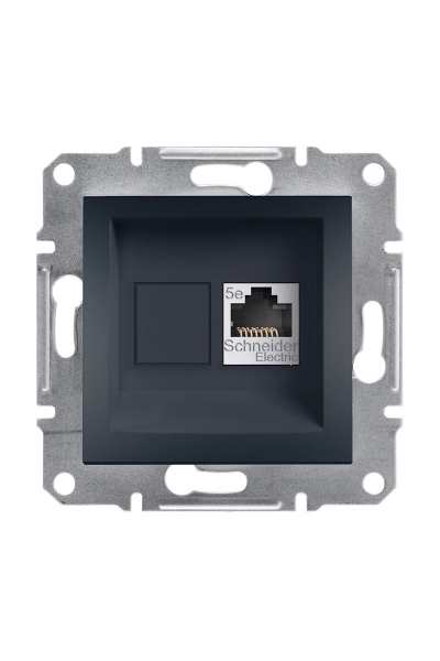 Schneider Electric - Schneider EPH4300171 Tekli Asfora Antrasit Çerçevesiz RJ45 CAT5E UTP Telefon Data Prizi