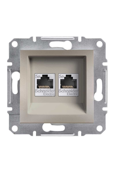 Schneider Electric - Schneider EPH4400169 Asfora 2li RJ45 CAT5E UTP Bronz Telefon Prizi