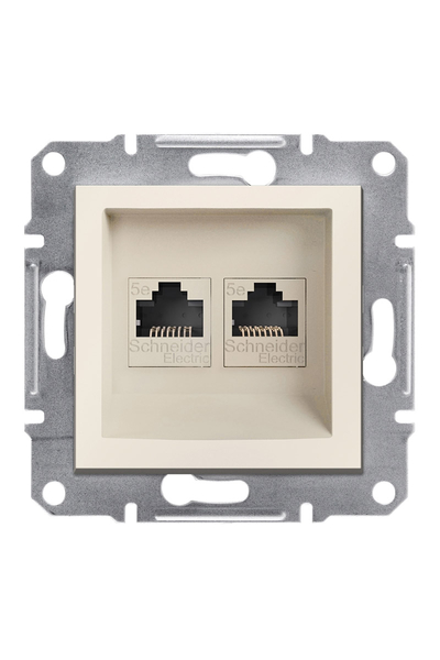 Schneider Electric - Schneider EPH4470123 Asfora Krem Çerçevesiz 2xRj45 2xRj45 Cat 5E Utp Data Prizi Schneider Electric - Schneider EPH4470123 Asfora Krem Çerçevesiz 2xRj45 2xRj45 Cat 5E Utp Data Prizi