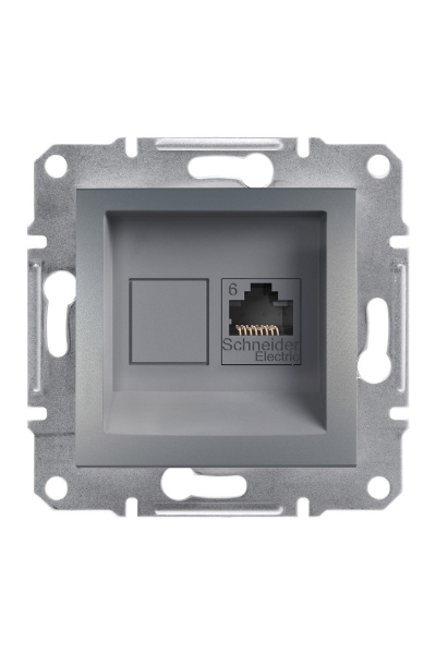 Schneider Electric - Schneider EPH4700162 Asfora Tek Çıkışlı Çelik RJ45 CAT6 UTP Telefon Prizi