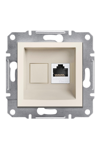 Schneider Electric - Schneider EPH4770123 Asfora Tekli Krem Çerçevesiz RJ45 CAT6 UTP Data Prizi Schneider Electric - Schneider EPH4770123 Asfora Tekli Krem Çerçevesiz RJ45 CAT6 UTP Data Prizi