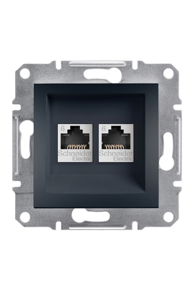Schneider EPH4800171 Asfora 2 Çıkışlı Antrasit RJ45 CAT6 UTP Data Prizi - Thumbnail