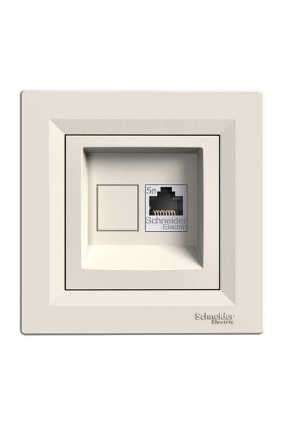 Schneider Electric - Schneider EPH5000123 Asfora Krem Çerçeveli Rj45 Cat 5E Stp